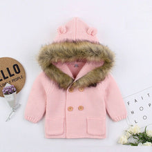 Load image into Gallery viewer, Baby Hooded Coat Fur Collar
