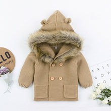 Load image into Gallery viewer, Baby Hooded Coat Fur Collar
