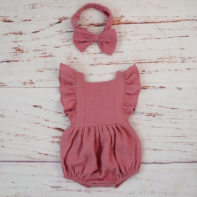 Double Gauze Kids Ruffle Romper